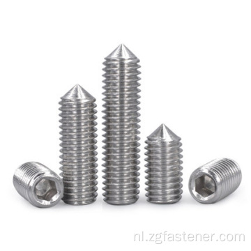 DIN914 Roestvrij staal 304 Hexagon Socket Set -schroeven met kegelpunt